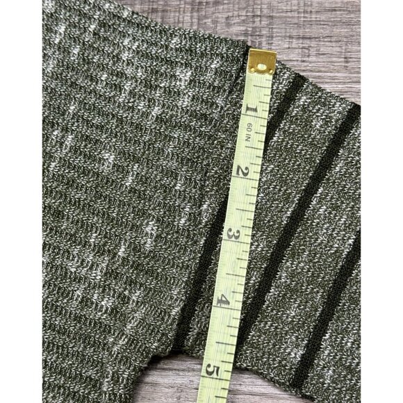 Staccato Womens  Green Black Striped Long-Sleeve Sweater Tunic Top Knit Large - Picture 13 of 15